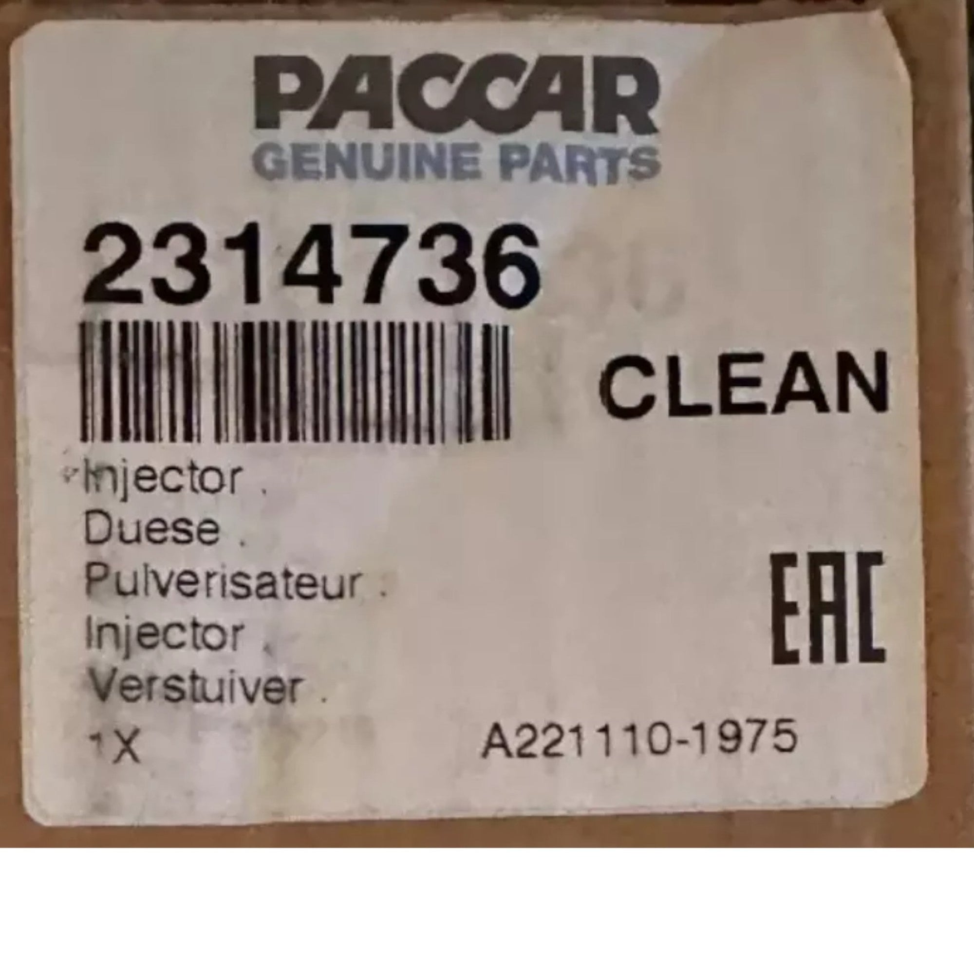 2314736 Genuine Paccar Fuel Injector