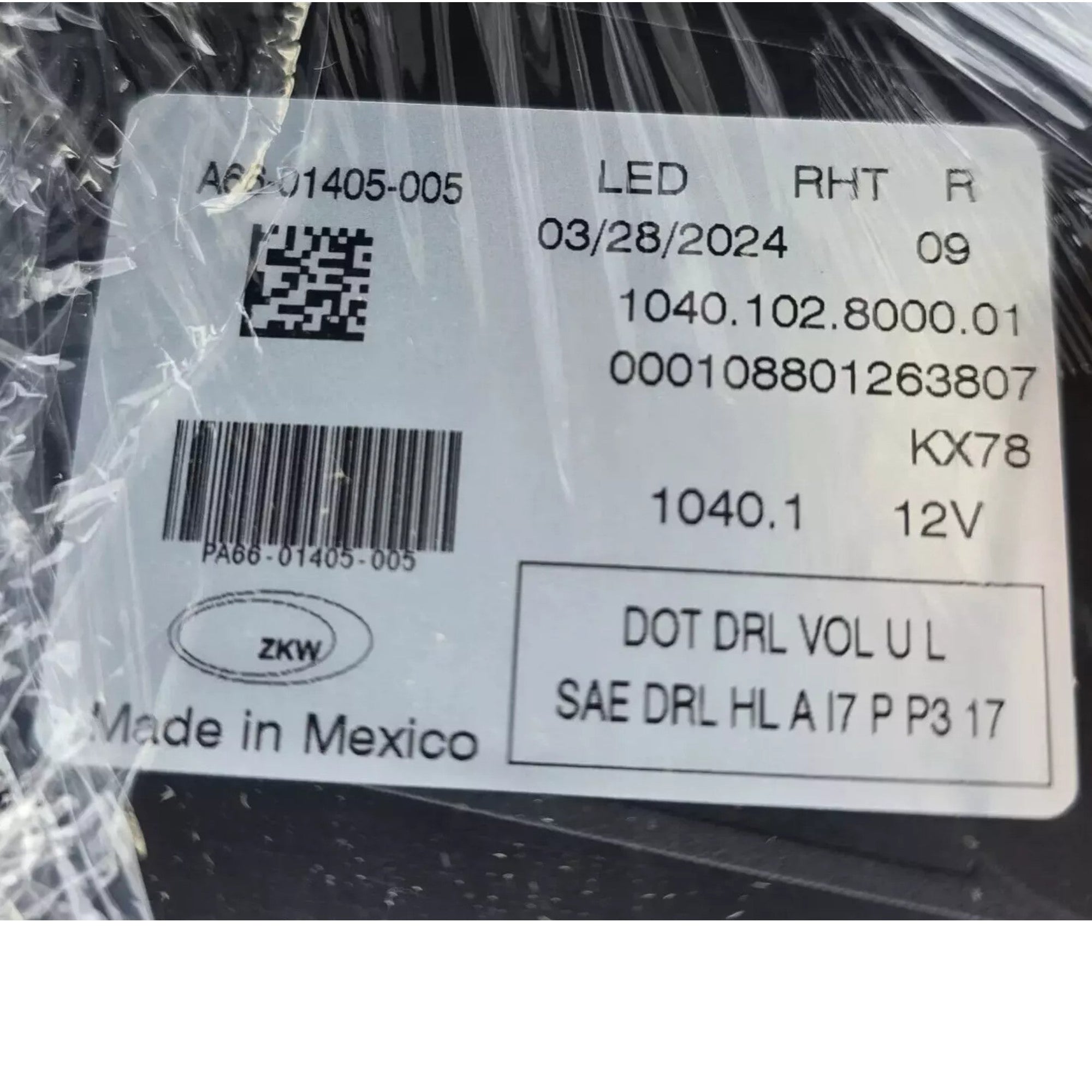 A66-01405-005 Genuine Freightliner Right Side Headlight