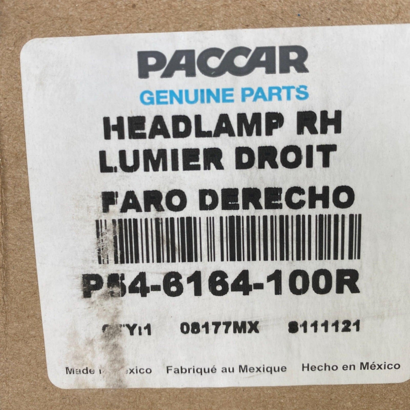 P54-6103-10000R Paccar Right Side Halogen Headlight Assy For Kenworth T680 2013-2021