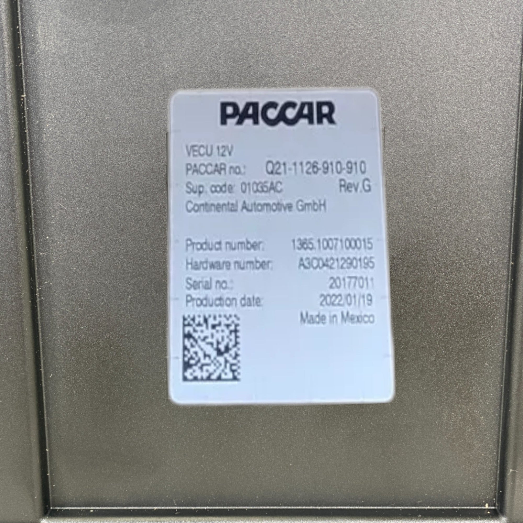 Q21-1126-910-910 Paccar Vecu Cab Control Module Peterbilt Kenworth